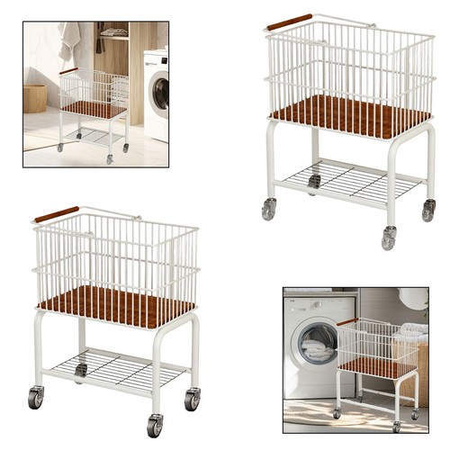 Mobile laundry cart with - cart,