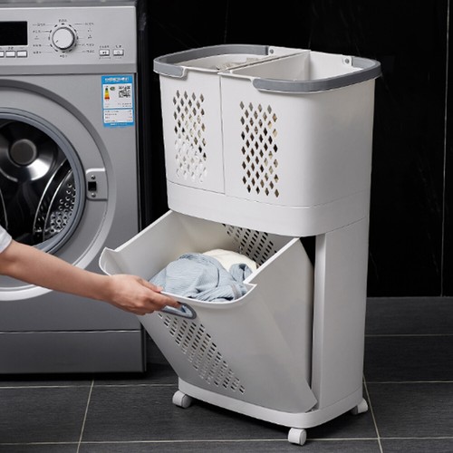 Compartment laundry trolley - 3-compartment,