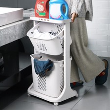 Mobile Laundry Basket Trolley