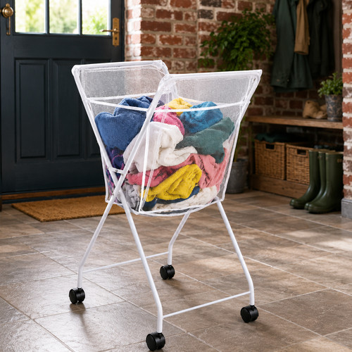 Bend laundry trolley with - trolley,
