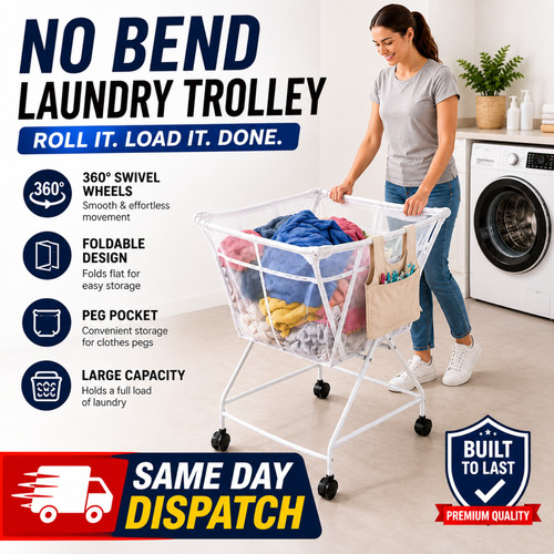 Bend laundry trolley basket - laundry,